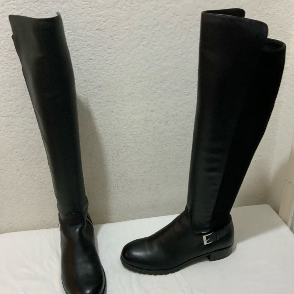 Michael Kors Womens Black Leather Side Zipper Knee High Riding Boots 6.5 - Picture 5 of 15